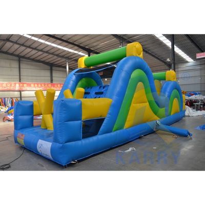 Curso de obstáculos inflables de tamaño personalizado y juegos deportivos para niños en el patio trasero al aire libre