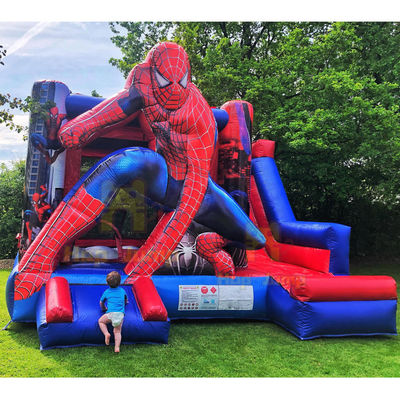 Unisex Kids Castle Play House con diapositiva Spiderman Commercial Inflable Castillo Rebobina