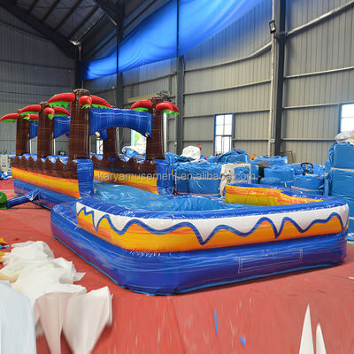 Palmeras tropicales azules inflables tobogán de agua de mármol perfecto para alquiler comercial