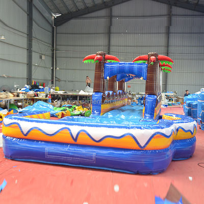 Palmeras tropicales azules inflables tobogán de agua de mármol perfecto para alquiler comercial