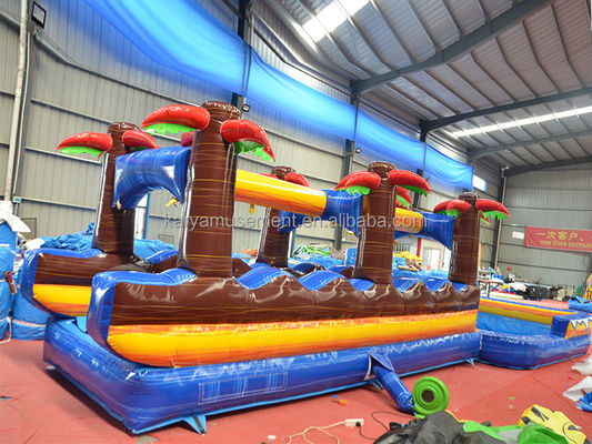 Palmeras tropicales azules inflables tobogán de agua de mármol perfecto para alquiler comercial