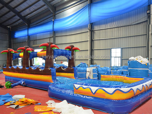 Palmeras tropicales azules inflables tobogán de agua de mármol perfecto para alquiler comercial