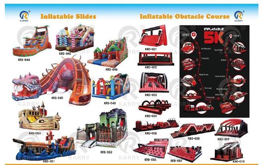 Curso de obstáculos inflables para eventos por equipos con certificación CE EN14960 y diseño portátil