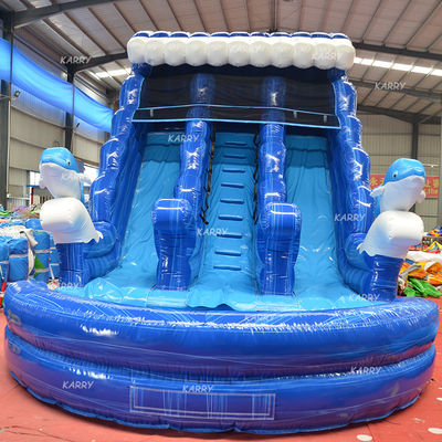 Niños grandes inflables de agua doble diapositiva N deslizamiento con impresión digital y soplador