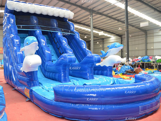 Niños grandes inflables de agua doble diapositiva N deslizamiento con impresión digital y soplador