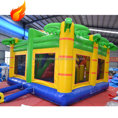Tamaño y color personalizados Castillo de salto con deslizamiento Castillo inflable de león de selva caliente