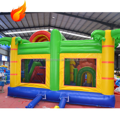 Tamaño y color personalizados Castillo de salto con deslizamiento Castillo inflable de león de selva caliente