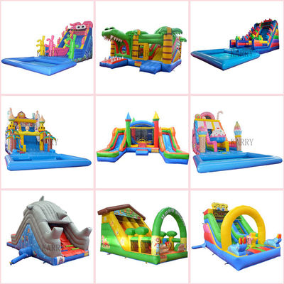 Logotipo personalizado Parque acuático de PVC juego inflable tobogán N tobogán para niños grandes diversión sin fin