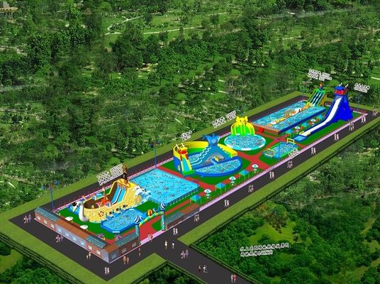 5-10 Niños permiten parque acuático inflable en el hotel Resort para diversión y emoción