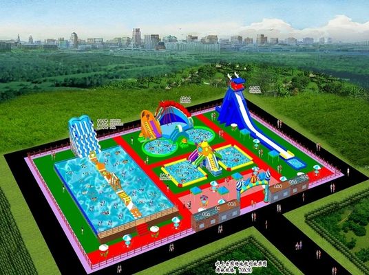 5-10 Niños permiten parque acuático inflable en el hotel Resort para diversión y emoción