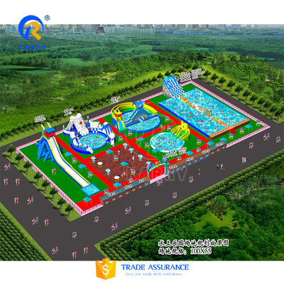 Municipio de diversión personalizado colorido parque acuático inflable para niños material de PVC