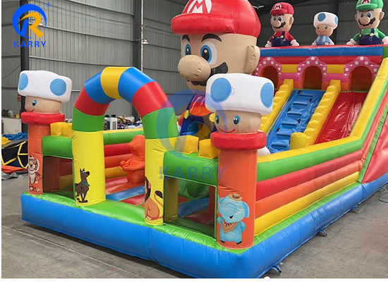 Gran Super Mario Inflatable Slide Curso de obstáculos para niños y adultos Juegos incluidos