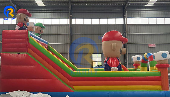 Gran Super Mario Inflatable Slide Curso de obstáculos para niños y adultos Juegos incluidos