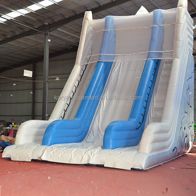 Gran montaña de nieve blanca doble deslizamiento y tobogán tobogán de agua inflable para adultos