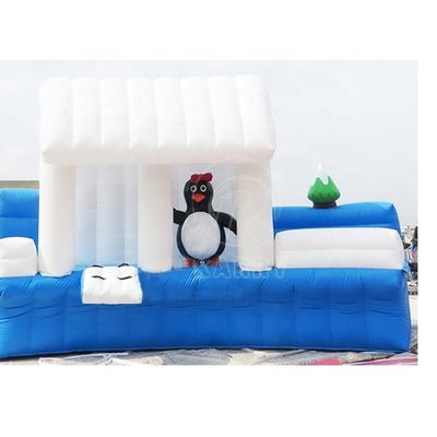 Piscina de gran tamaño Oso polar Mundo de agua inflable con toboganes de agua de tamaño personalizado