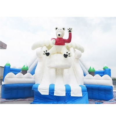 Piscina de gran tamaño Oso polar Mundo de agua inflable con toboganes de agua de tamaño personalizado