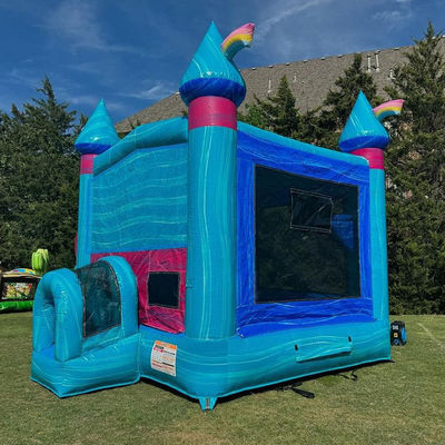 CE/EN71/EN14960 Castillo inflables para niños con área de deslizamiento y salto