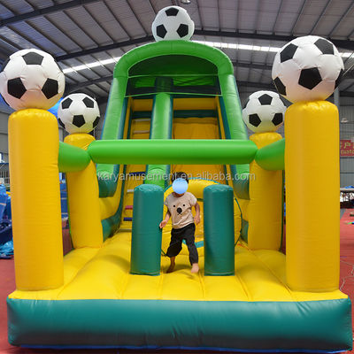 Combo de toboganes grandes inflables de PVC de 29 pies con tema de fútbol y certificado CE/EN71/EN14960