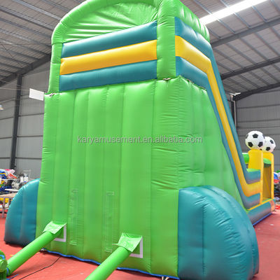 Combo de toboganes grandes inflables de PVC de 29 pies con tema de fútbol y certificado CE/EN71/EN14960