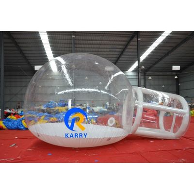 Tienda de burbujas inflables blancas para la boda de Navidad con nieve y material de PVC
