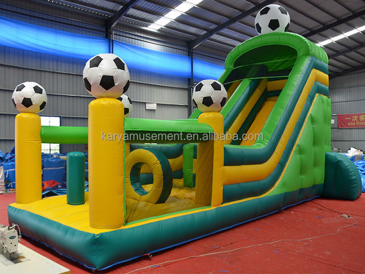 Combo de toboganes grandes inflables de PVC de 29 pies con tema de fútbol y certificado CE/EN71/EN14960
