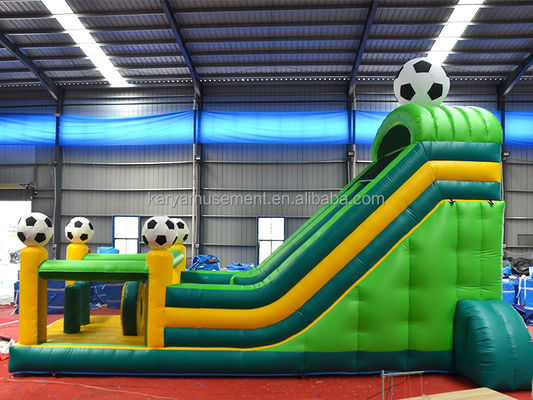 Combo de toboganes grandes inflables de PVC de 29 pies con tema de fútbol y certificado CE/EN71/EN14960