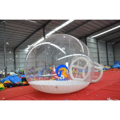 Tienda de burbujas inflables blancas para la boda de Navidad con nieve y material de PVC