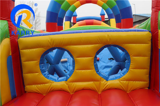 OEM aceptable 64 pies de largo inflables Juegos de campo de obstáculos para niños Parque de diversiones tema