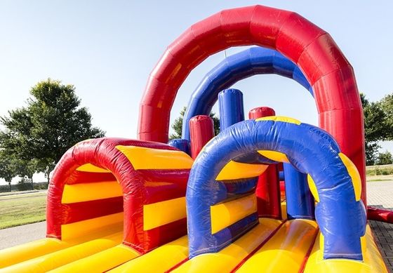 OEM aceptable 64 pies de largo inflables Juegos de campo de obstáculos para niños Parque de diversiones tema