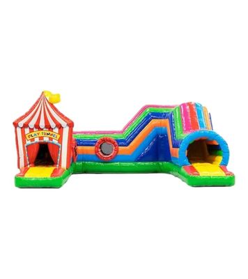 Juego hinchable Túnel Circo Curso de obstáculos 0,55 mm Plato Tarpaulin de PVC
