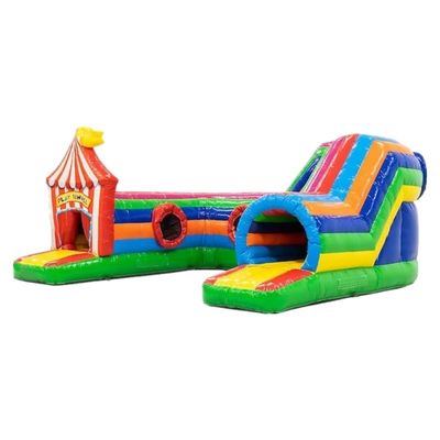 Juego hinchable Túnel Circo Curso de obstáculos 0,55 mm Plato Tarpaulin de PVC