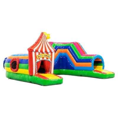 Juego hinchable Túnel Circo Curso de obstáculos 0,55 mm Plato Tarpaulin de PVC