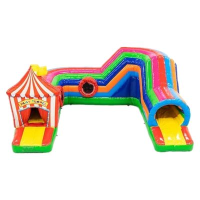 Juego hinchable Túnel Circo Curso de obstáculos 0,55 mm Plato Tarpaulin de PVC