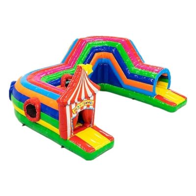 Juego hinchable Túnel Circo Curso de obstáculos 0,55 mm Plato Tarpaulin de PVC