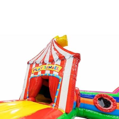 Juego hinchable Túnel Circo Curso de obstáculos 0,55 mm Plato Tarpaulin de PVC