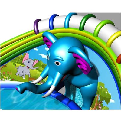 24 * 18m o tamaño personalizado Adorable bebé elefante juego de obstáculos inflable parque acuático