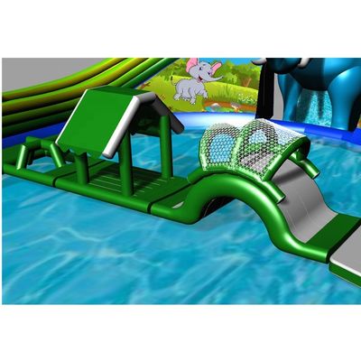 24 * 18m o tamaño personalizado Adorable bebé elefante juego de obstáculos inflable parque acuático