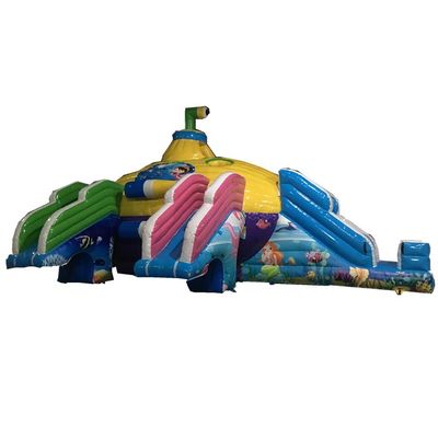 Color personalizado Cúpula del castillo Parque acuático inflable Submarino Parque acuático móvil terrestre
