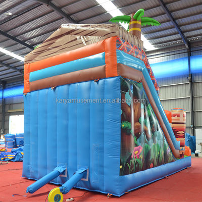 0.55mm PVC Tarpaulin JUNGLA Primitiva tobogán de agua con pared de escalada y tobogán de rebote