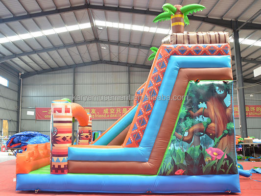 0.55mm PVC Tarpaulin JUNGLA Primitiva tobogán de agua con pared de escalada y tobogán de rebote