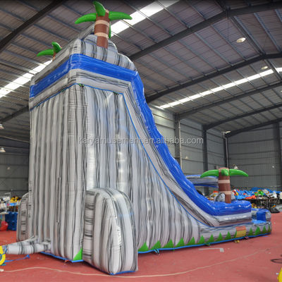 Impresión digital de calidad comercial de lonas de PVC tobogán de agua inflable con piscina para niños