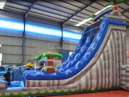 Impresión digital de calidad comercial de lonas de PVC tobogán de agua inflable con piscina para niños