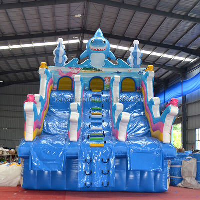 Parque del Océano personalizable castillo inflable doble combinación de diapositivas con protección de impresión