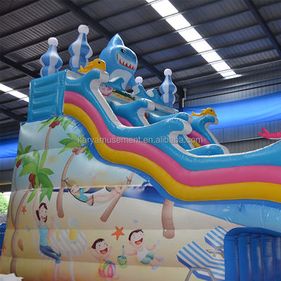 Parque del Océano personalizable castillo inflable doble combinación de diapositivas con protección de impresión