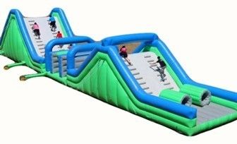Gran curso de obstáculos inflables comercial Casa de salto tobogán portátil Carry al aire libre