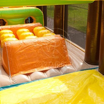 Gran curso de obstáculos inflables comercial Casa de salto tobogán portátil Carry al aire libre
