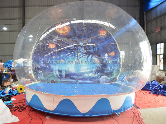Tenda de globo de nieve portátil de Halloween Transparente Balón de casa de burbujas inflable para niños