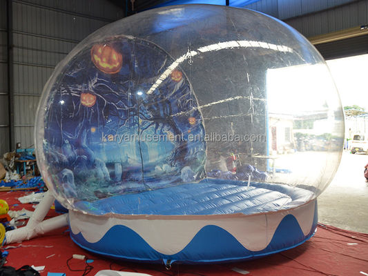 Tenda de globo de nieve portátil de Halloween Transparente Balón de casa de burbujas inflable para niños