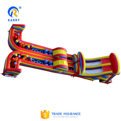 Parque de juegos al aire libre Curso de obstáculos inflable Carrera para niños y adultos personalizada