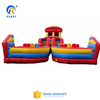 Parque de juegos al aire libre Curso de obstáculos inflable Carrera para niños y adultos personalizada